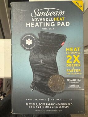 NIB King Size Sunbeam Advanced Heat Heating Pad